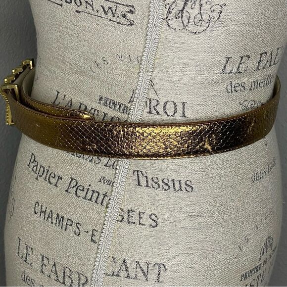 Vintage Metallic Gold Belt With Crystal XXX Buckle main image 4